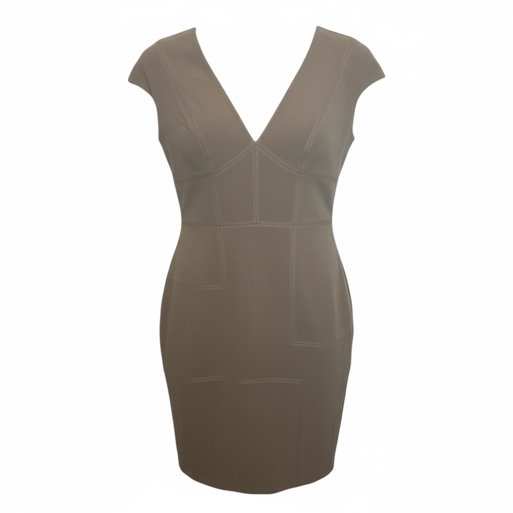 Ellie Saab Resort Collection Tan Midi Dress